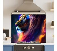 Choose Your Print Premium 70 X 60Cm Rainbow Lion 6mm Glass Toughened Kitchen Splashback