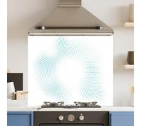 Choose Your Print Premium 70 X 60Cm White Blue Dots 6mm Glass Toughened Kitchen Splashback