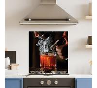 Choose Your Print Premium 70 X 65Cm Cocktail 6mm Glass Toughened Kitchen Splashback - Heat Resistant Polished Edges