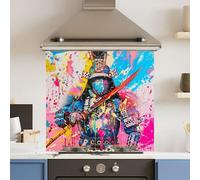 Choose Your Print Premium 70 X 65Cm Colourful War 6mm Glass Toughened Kitchen Splashback - Heat Resistant Polished Edges