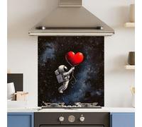 Choose Your Print Premium 70 X 75Cm Love Space 6mm Glass Toughened Kitchen Splashback - Heat Resistant Polished Edges