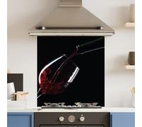 Choose Your Print Premium 70 X 75Cm Red Wine 6mm Glass Toughened Kitchen Splashback - Heat Resistant Polished Edges