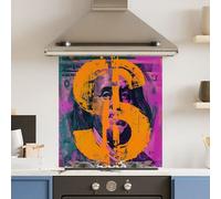 Choose Your Print Premium 70 X 75Cm Vibrant Dollar 6mm Glass Toughened Kitchen Splashback - Heat Resistant Polished Edges