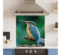 Choose Your Print Premium 70cm x 75cm 6mm Glass Blue Kingfisher Kitchen Splashback Various Sizes Toughened - 70 cm | Size: 70 cm x 75 cm Choose Your Print Multicolor 70 cm x 75 cm