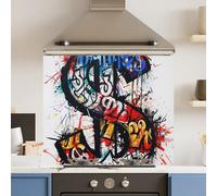 Choose Your Print Premium 74.5 X 59.5Cm Grafitti Dollar 6mm Glass Toughened Kitchen Splashback