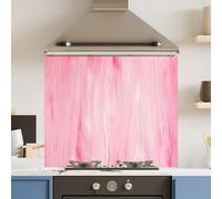 Choose Your Print Premium 74.5 X 59.5Cm Pink Brush Stroke 6mm Glass Toughened Kitchen Splashback
