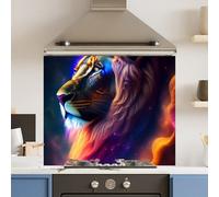 Choose Your Print Premium 74.5 X 59.5Cm Rainbow Lion 6mm Glass Toughened Kitchen Splashback