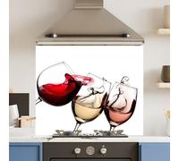 Choose Your Print Premium 74.5 X 59.5Cm White Wine Glasses 6mm Glass Toughened Kitchen Splashback