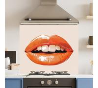 Choose Your Print Premium 75 X 60Cm Red Lips 6mm Glass Toughened Kitchen Splashback