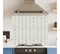 Choose Your Print Premium 75 X 70Cm Leaf Arrows 6mm Glass Toughened Kitchen Splashback
