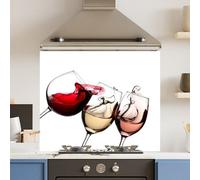Choose Your Print Premium 75 X 70Cm White Wine Glasses 6mm Glass Toughened Kitchen Splashback