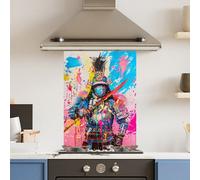 Choose Your Print Premium 75 X 90Cm Colourful War 6mm Glass Toughened Kitchen Splashback