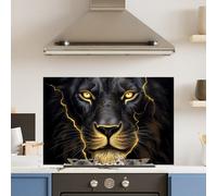 Choose Your Print Premium 90 X 60Cm Gold Lion 6mm Glass Toughened Kitchen Splashback