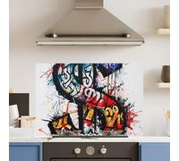 Choose Your Print Premium 90 X 60Cm Grafitti Dollar 6mm Glass Toughened Kitchen Splashback