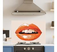 Choose Your Print Premium 90 X 60Cm Red Lips 6mm Glass Toughened Kitchen Splashback