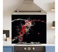Choose Your Print Premium 90cm x 75cm 6mm Glass Water Splash Kitchen Splashback Various Sizes Toughened - 90 cm | Size: 90 cm x 75 cm Choose Your Print Multicolor 90 cm x 75 cm