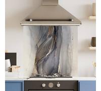 Choose Your Print Premium Blue Marble 6mm Glass Toughened Kitchen Splashback | Size: 600mm x 750mm Choose Your Print Multicolor 600mm x 750mm