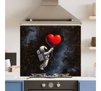 Choose Your Print Premium Love Space 6mm Glass Toughened Kitchen Splashback | Size: 600mm x 750mm Choose Your Print Multicolor 600mm x 750mm