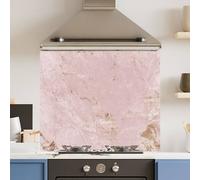Choose Your Print Premium Pink Gold Marble 6mm Glass Toughened Kitchen Splashback | Size: 900mm x 650mm Choose Your Print Multicolor 900mm x 650mm