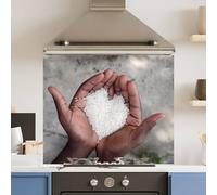 Choose Your Print Premium Rice Heart 6mm Glass Toughened Kitchen Splashback | Size: 600mm x 750mm Choose Your Print Multicolor 600mm x 750mm