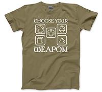 Choose Your Weapon - Mens Unisex T-Shirt - Dungeons and Dragons DND dice S Khaki