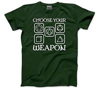 Choose Your Weapon - Mens Unisex T-Shirt - Dungeons and Dragons DND dice XXL Bottle Green
