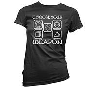 Choose Your Weapon - Womens T-Shirt - Dungeons and Dragons DND dice 16 Black