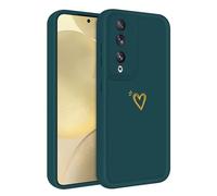 ChoosEU Case for Honor 90 5G Silicone Phone Case Shockproof Protective Phone Cover Cute Heart Pattern Design for Girls Women Men Boys Soft TPU Bumper Protection Cover for Honor 90 5G - Green