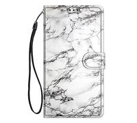 ChoosEU Case for Samsung Galaxy A13 4G Wallet Leather Case with Magnetic Closure Card Slot Holder Flip Cover Design Pattern for Girl Women Shockproof Phone Case for Galaxy A13 4G - White Marble