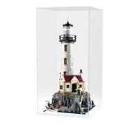 Choowin 24 inch Tall Acrylic Display Case for Lego Motorized Lighthouse 21335 Display Thickened Clear Acrylic Display Cases for Collectibles Figures Zimomo Doll Assemble Dustproof Display Box(White)