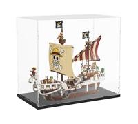 Choowin Acrylic Display Case for Lego One Piece The Going Merry Pirate Ship 75639 for Lego Display Thickened Clear Acrylic Display Cases for Collectibles Assemble Dustproof Display Box(Black Base)