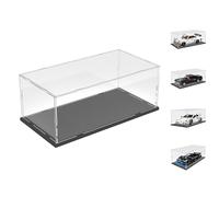 Choowin Acrylic Display Case for Lego Time Machine 10300 for Lego Porsche Car 10295 10337 10357 42176 42224 Thickened Clear Acrylic Display Cases for Collectibles Assemble Dustproof Box(Black Base)