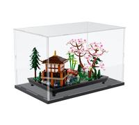 Choowin Acrylic Display Case for Lego Tranquil Garden 10315 Modern House 31153 Land Rover 10317 for Lego Display Thickened Clear Display Cases for Collectibles Assemble Dustproof Box(Black Base)