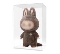 Choowin Acrylic Display Case for Zimomo Display for Labubu Display, 24 inch Tall Assemble Dustproof Display Box, Thickened Large Clear Display Cases for Collectibles Figures Dolls (White Base)