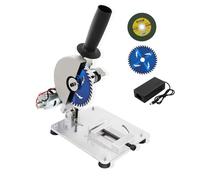 Chop Saw, Mini Tabletop Mitre Saw with 2 Blades, Power Angle and Height Adjustable, 7 Speed Adjustable, 9000RPM Portable Cut Off Machine for Steel, Aluminum, Wood, Acrylic