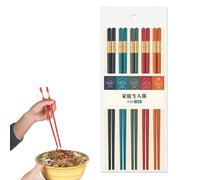 Chop Sticks - 5 Pairs Fiberglass Reusable Chopsticks - Multicolor Kitchen Supplies Dishwasher Safe Tableware Accessories for Beginners Japanese Korean Cuisine