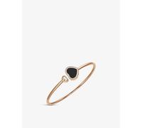 Chopard Chopard Happy Hearts 18ct Rose-Gold, 0.19ct Round-Cut Diamond and Onyx Bangle Bracelet 18-Carat Rose Gold S