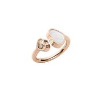 Chopard Happy Hearts 18ct Rose Gold Diamond Mother of Pearl Ring - 52