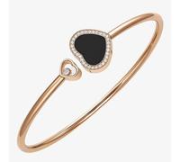 Chopard Happy Hearts 18ct Rose Gold Onyx and Diamond Bangle 85A074-5203