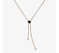 Chopard Happy Hearts 18ct Rose Gold Onyx Diamond Heart Necklace 81A148-5201