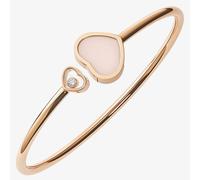 Chopard Happy Hearts 18ct Rose Gold Pink Opal & Diamond Bangle 857482-5623 (M)
