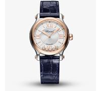 Chopard Ladies Happy Sport Blue Leather Strap Watch 278608-6001