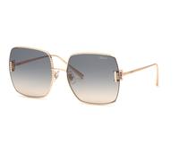 Chopard SCHG30M 08FC Woman Sunglasses Metal Gold Grey Squared Anti-glare Shaded