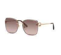 Chopard SCHL29S 08FC Woman Sunglasses Metal Gold Brown Squared Mirror Nuanced