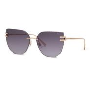 Chopard SCHL54M 300 Woman Sunglasses Metal Gold Smoke Squared Anti-glare Nuanced