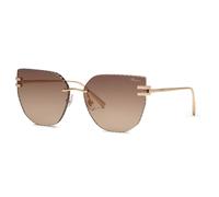 Chopard SCHL54M 300K Woman Sunglasses Metal Gold Brown Squared Anti-glare Nuanced