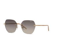 Chopard Woman Chopard SCHL88M 300K Sunglasses Metal Gold Smoke Squared Mirror Nuanced