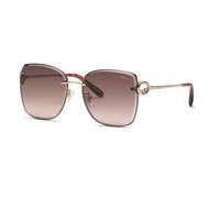 Chopard Woman SCHL29S 0A39 Sunglasses Metal Gold Brown Squared Anti-glare Shaded