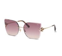 Chopard Woman SCHL91S 300 Sunglasses Metal Gold Brown Squared Anti-glare Shaded