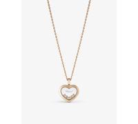 Chopard Womens 18-carat Rose Gold Happy Diamonds 18ct Rose-gold and 0.25ct Diamond Necklace